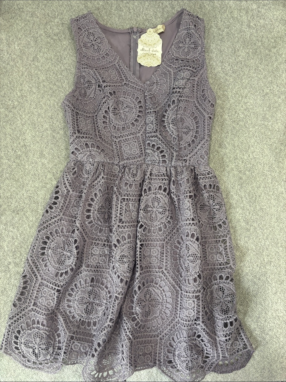 NWT Altar'd State Lavender Lace Fit & Flare Mini Dress